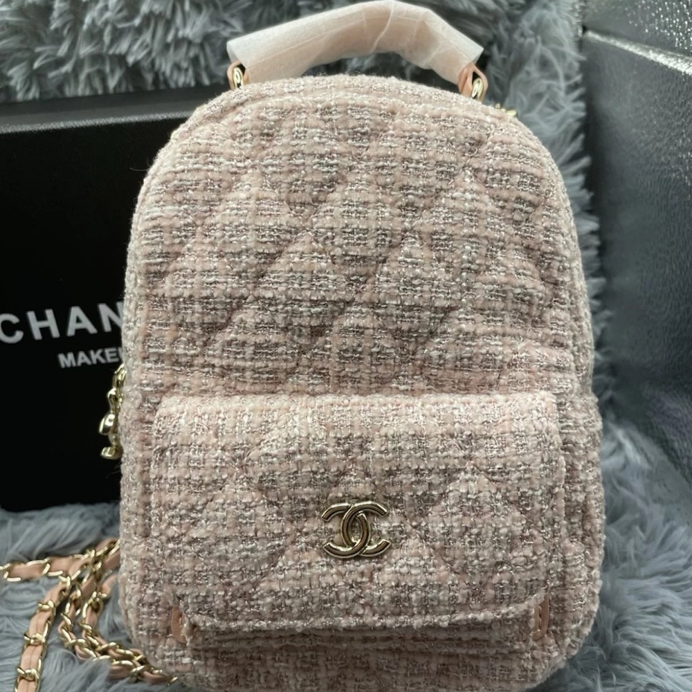 Chanel Pink Quilted Backpack